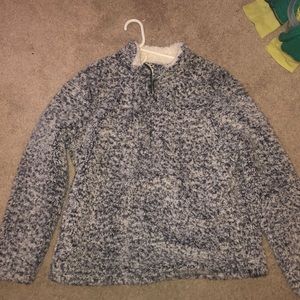 Sherpa quarter zip fuzzy pullover
